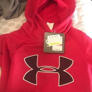 Under armour pink hooded sweatshirt